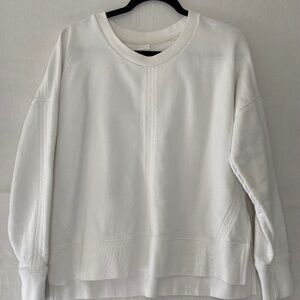 Madewell White Cream Cropped Pullover Long Sleeve Sweatshirt Size Medium